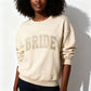 BRIDE Embroidered Glitter Applique Fleece Crew Sweatshirt - Sand