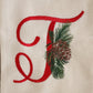 Holiday Wreath Sash with Pinecone Monogram