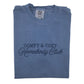 Comfy & Cozy Homebody Club Embroidered S/S Tee Shirt - Blue Jean