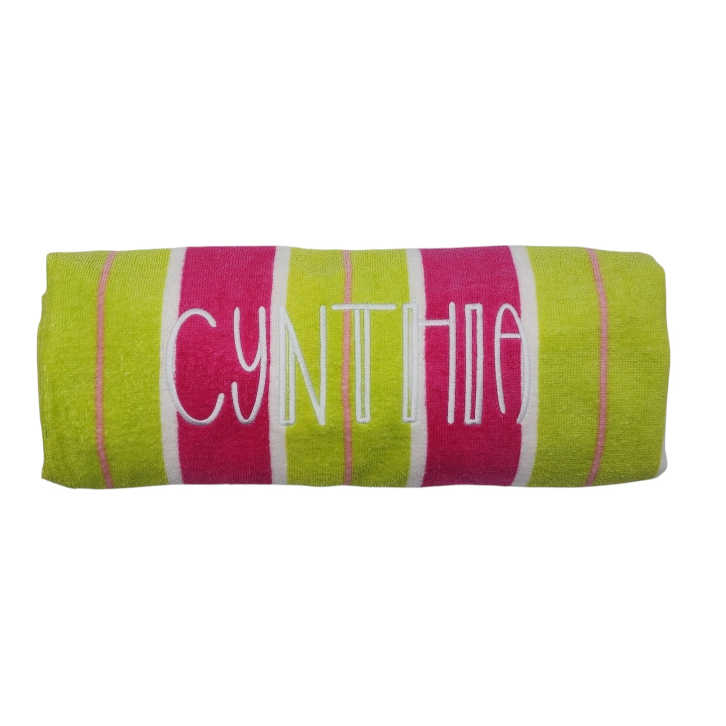 Personalized Embroidered Cabana Stripe Towel