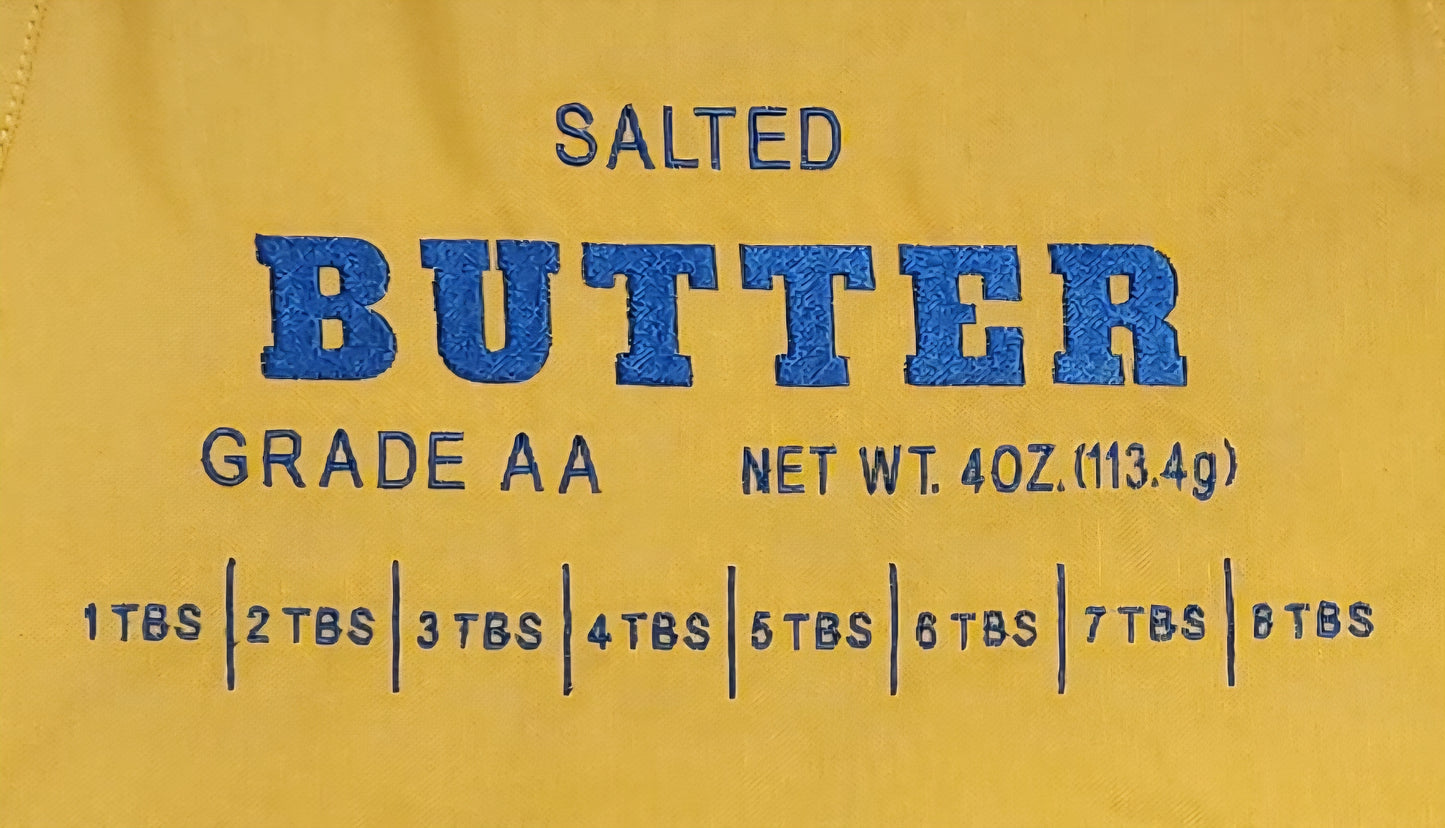 Embroidered Salted Butter Apron - Yellow/Blue