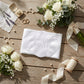 Embroidered Satin Bridal Bouquet Wrap with Monogram, Personalized Wedding Keepsake