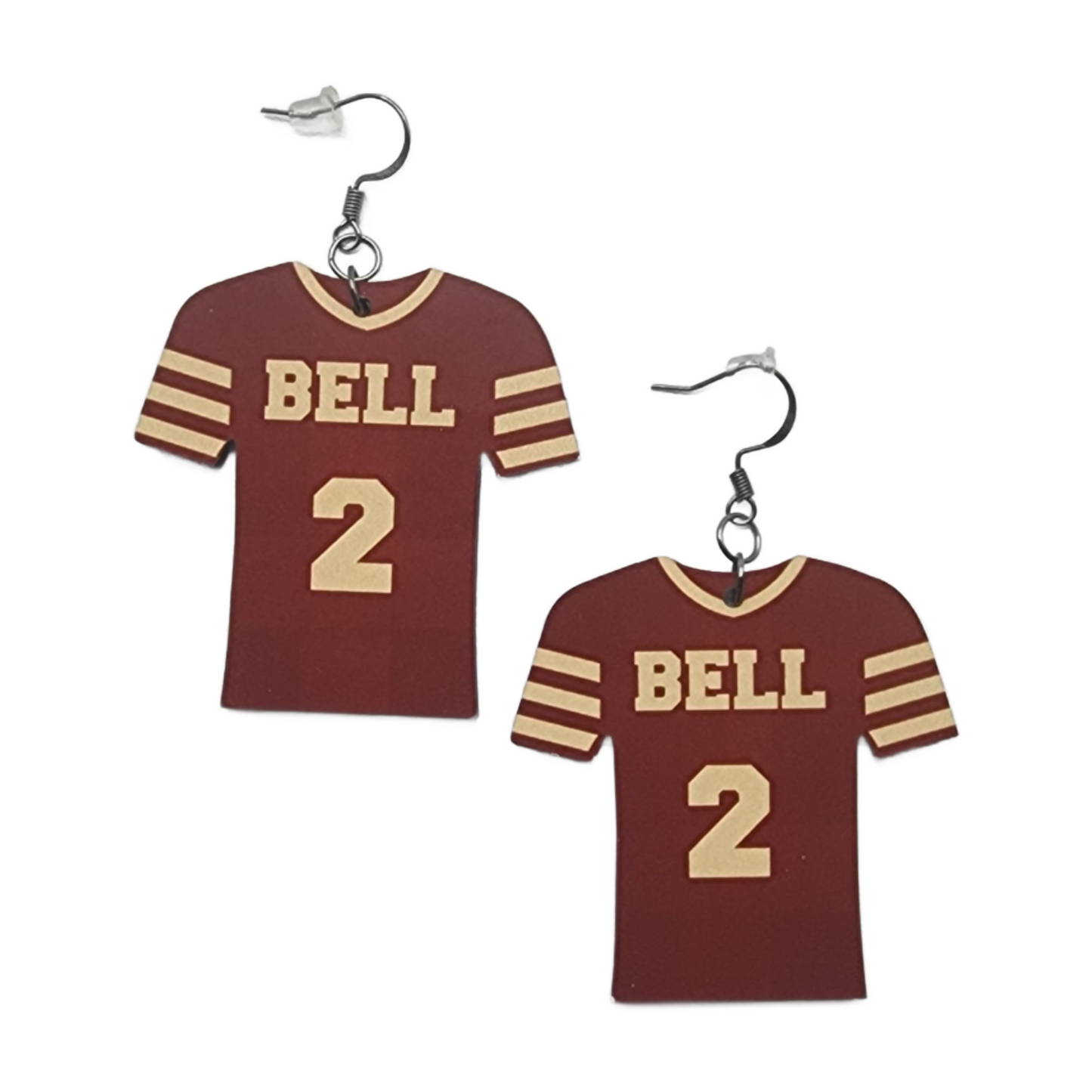 Football Mom Replica Jersey Earrings - Maroon/Old Gold