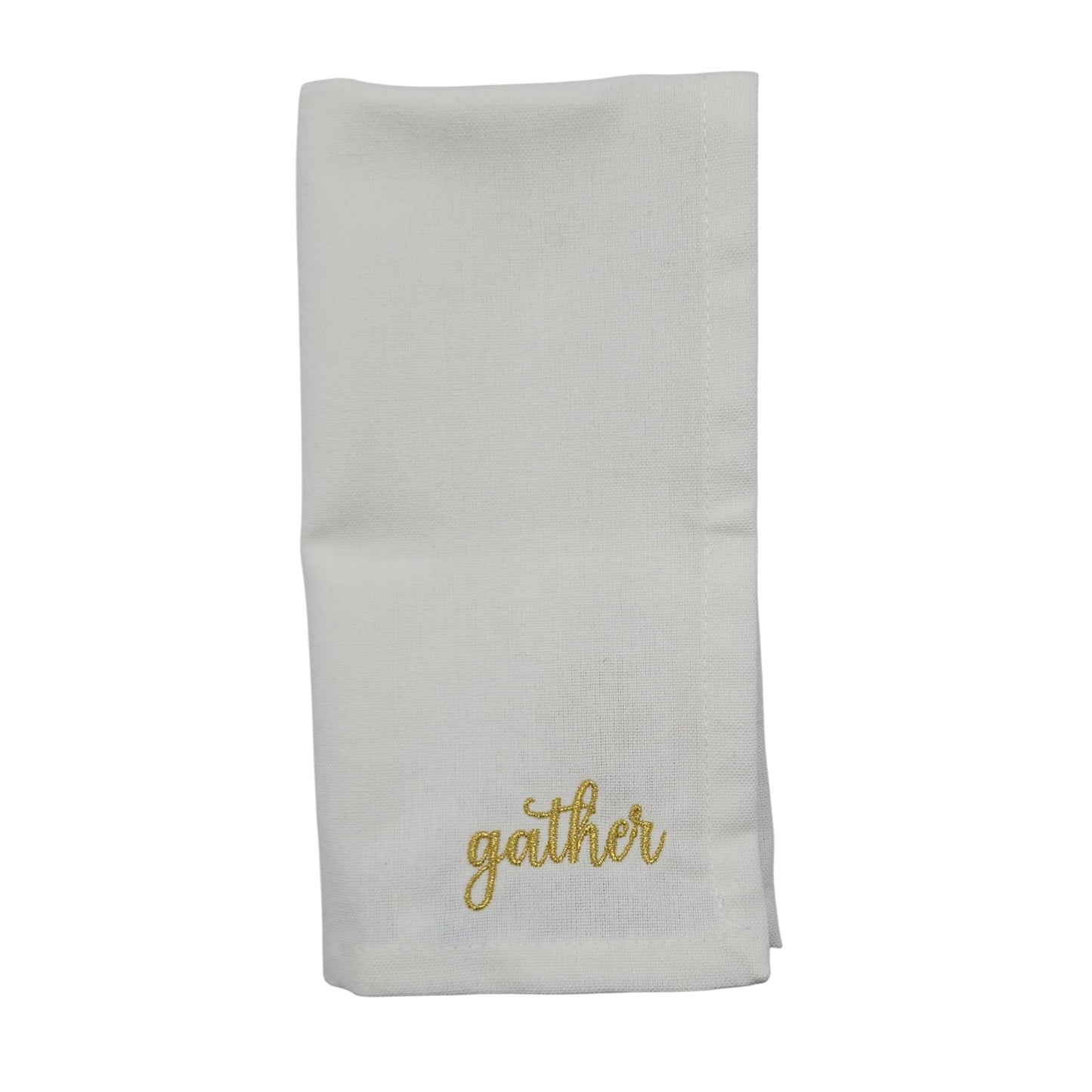 Thanksgiving Sentiments Embroidered Cotton 18x18 inch Dinner Napkins