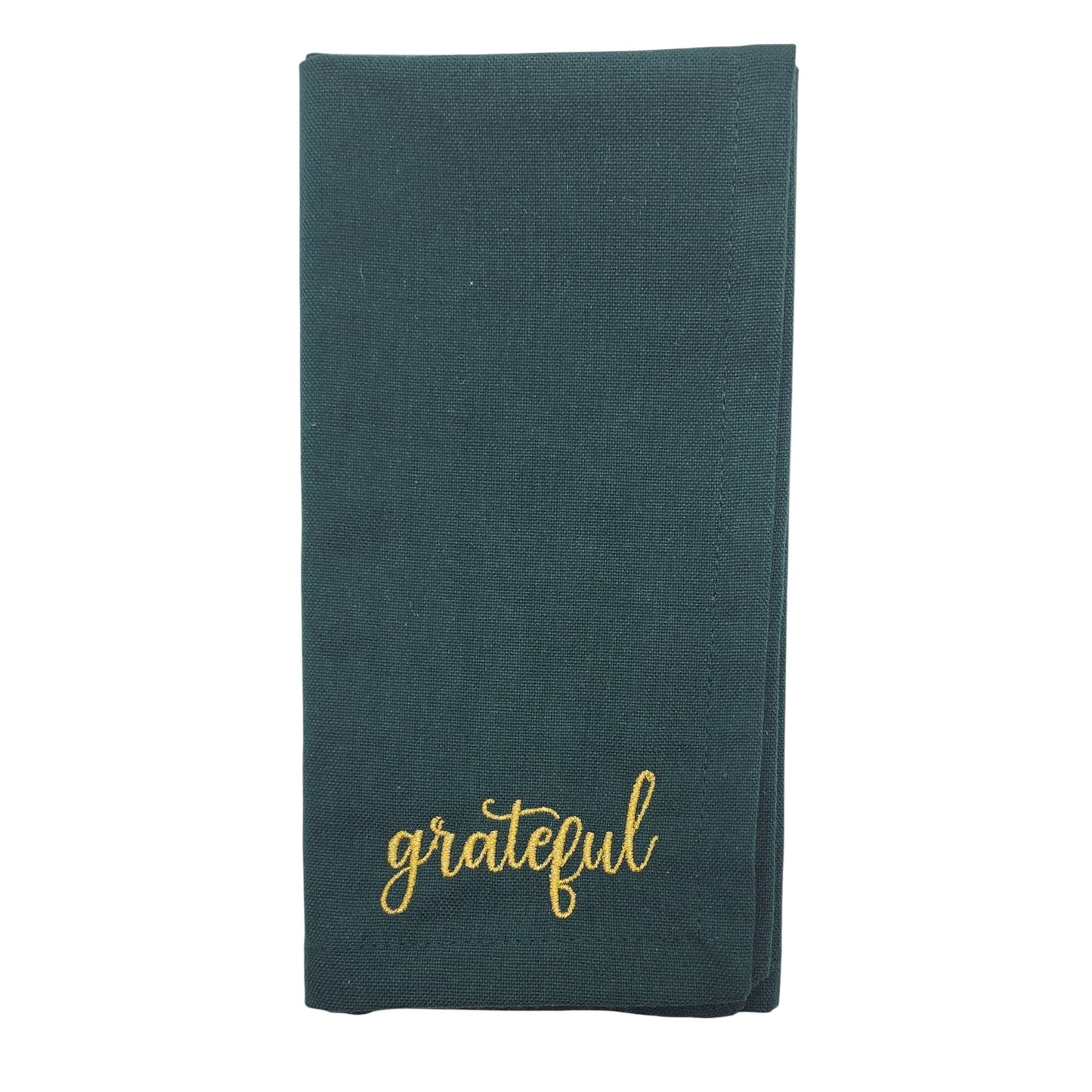 Thanksgiving Sentiments Embroidered Cotton 18x18 inch Dinner Napkins