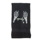 Spooky Halloween Hand Towel with Embroidered Glow in the Dark Skeleton Hands - Black