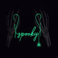 Spooky Halloween Hand Towel with Embroidered Glow in the Dark Skeleton Hands - Black
