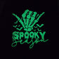 Spooky Season Halloween Hand Towel with Embroidered Glow in the Dark Skeleton Hand - Black