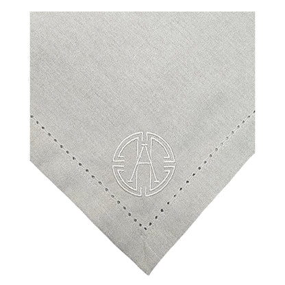 Hemstitched 18 inch Cotton Dinner Napkin with Embroidered Monogram