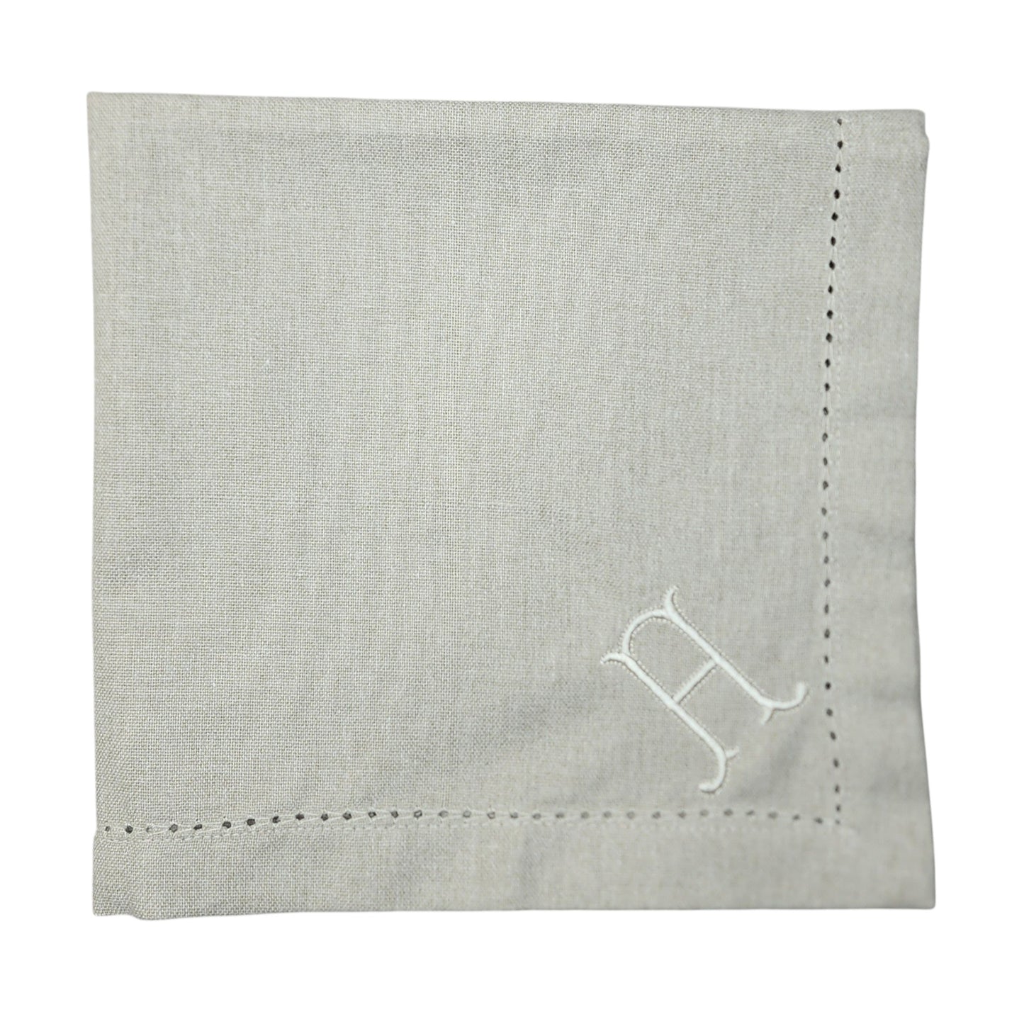 Hemstitched 18 inch Cotton Dinner Napkin with Embroidered Monogram
