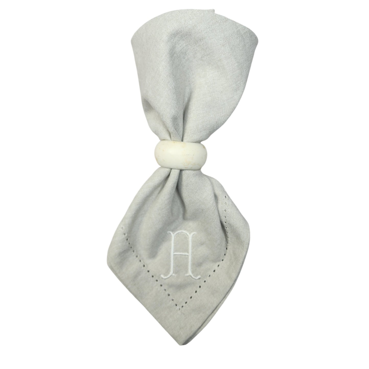 Hemstitched 18 inch Cotton Dinner Napkin with Embroidered Monogram