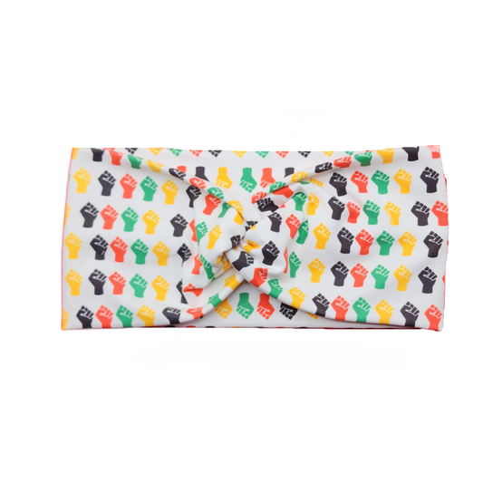 Power Fists Twist Knot Fashion Headband - White Multi