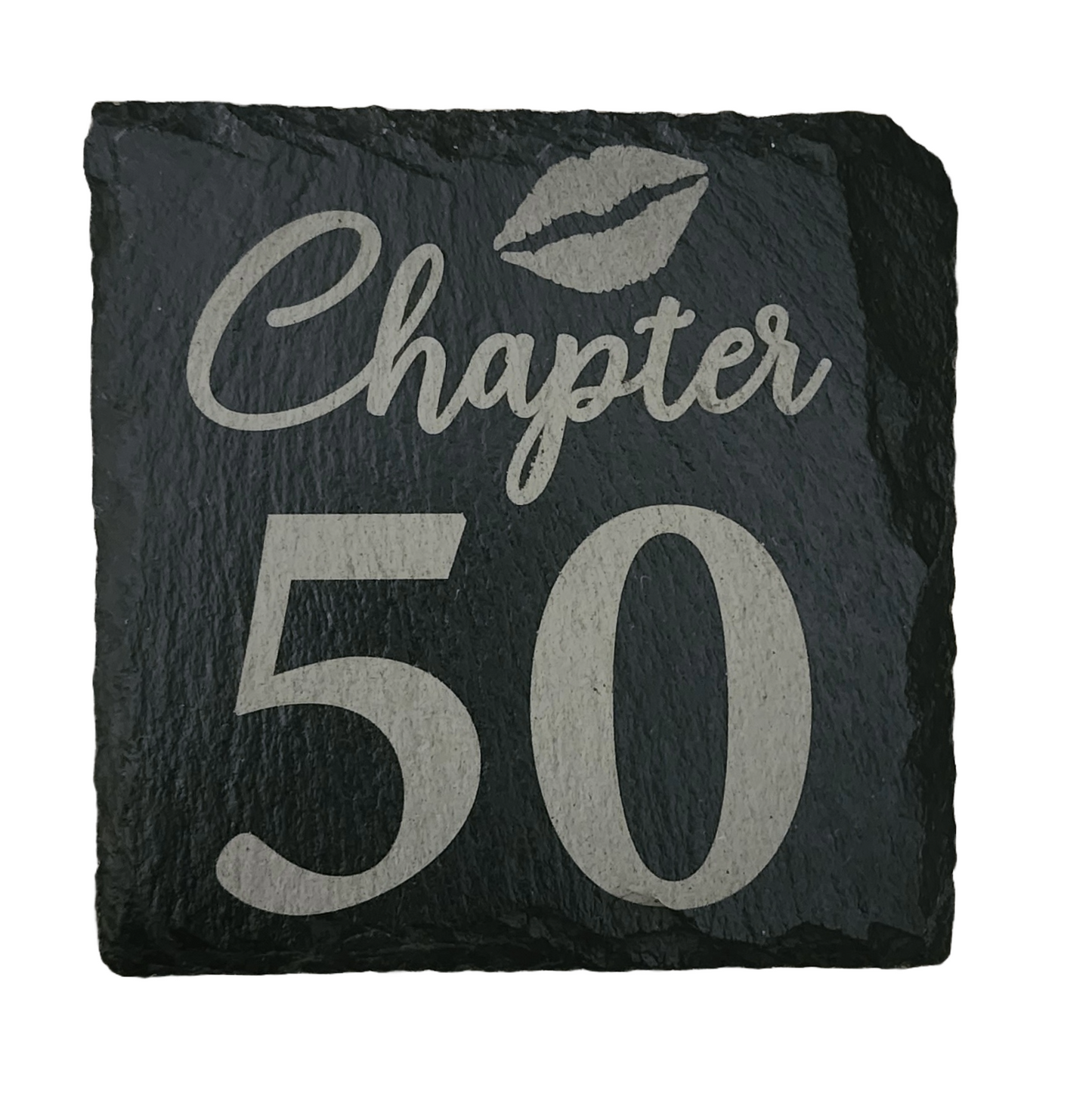 Laser Engraved Square Slate Coaster - Chapter 50 Lips