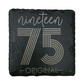 Laser Engraved Square Slate Coaster - nineteen 75, 50th Birthday