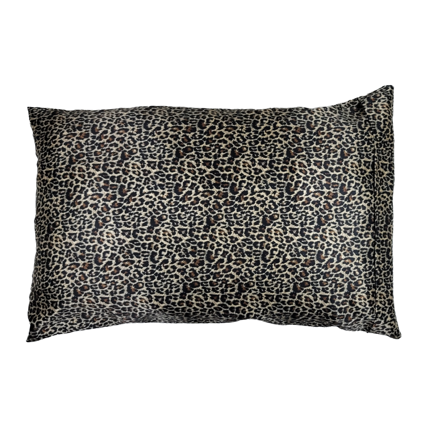 Luxe Satin Zippered Pillowcase - Beige Cheetah