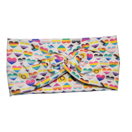 Pride Hearts Twist Knot Fashion Headband - Rainbow