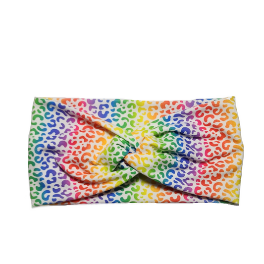 Pride Animal Print Twist Knot Fashion Headband - Rainbow