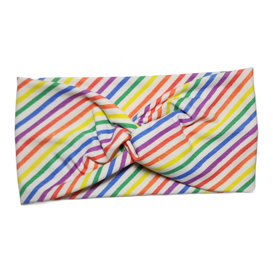 Pride Rainbow Twist Knot Fashion Headband - Rainbow Stripe