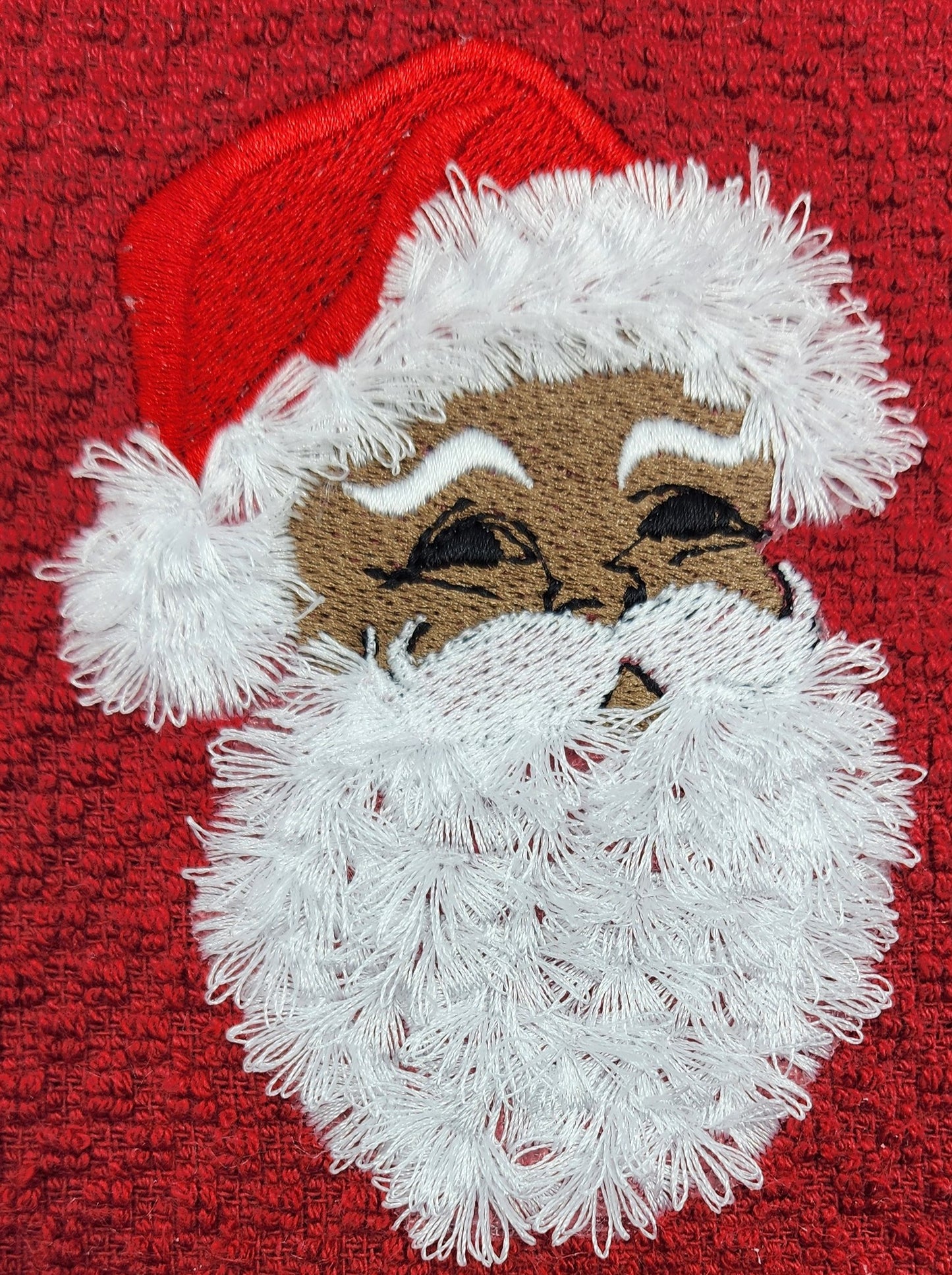 Fringed Santa Claus Personalized Embroidered Kitchen Towel