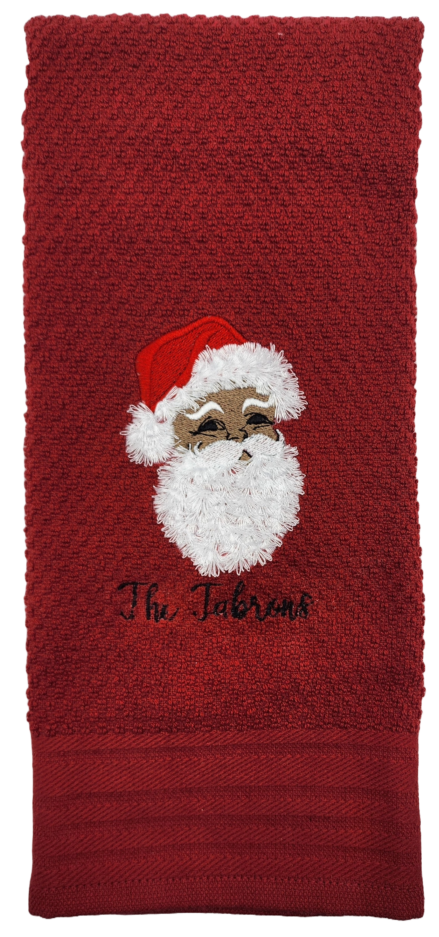 Fringed Santa Claus Personalized Embroidered Kitchen Towel