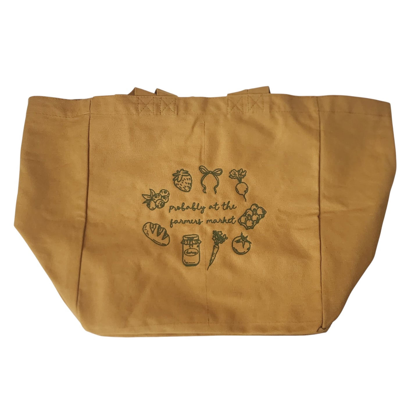Probably At The Farmers  Market Embroidered Market Tote Bag