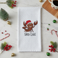 SANTA CLAWS  Embroidered Dish Towel - White
