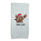 SANTA CLAWS  Embroidered Dish Towel - White