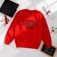 SENIOR 2026 Embroidered Glitter Applique Fleece Crew Sweatshirt - Red/Black