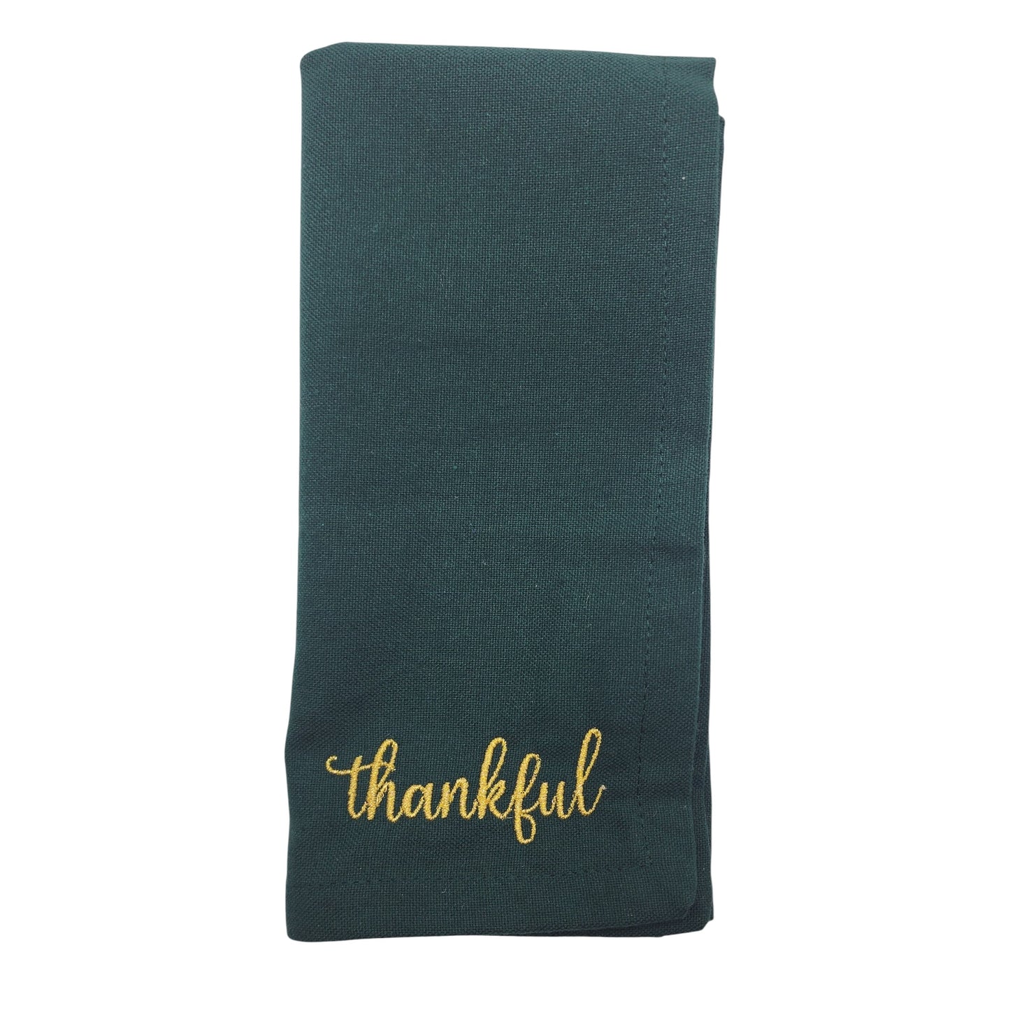 Thanksgiving Sentiments Embroidered Cotton 18x18 inch Dinner Napkins