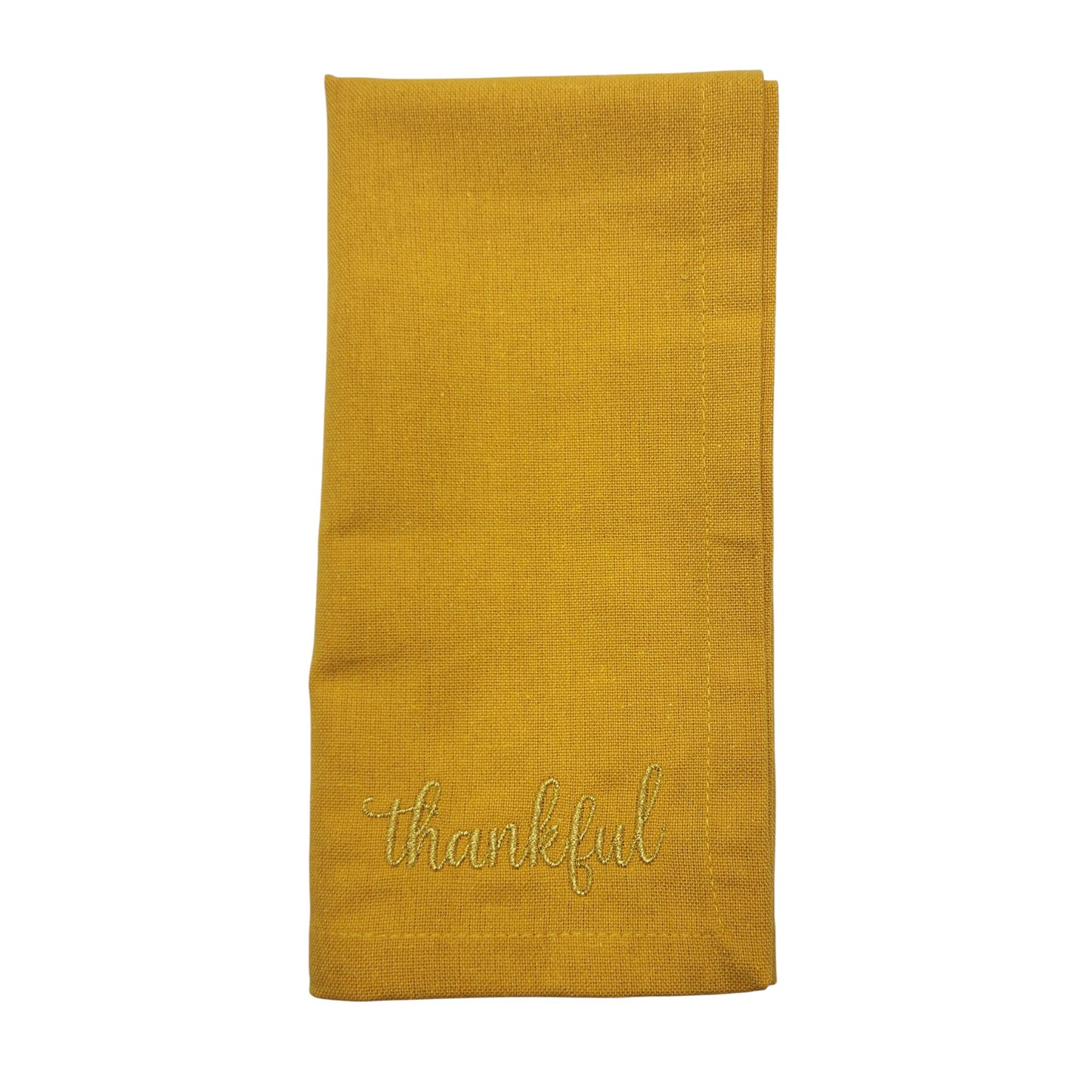 Thanksgiving Sentiments Embroidered Cotton 18x18 inch Dinner Napkins