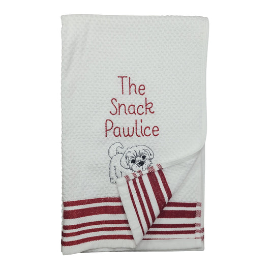The Snack Pawlice Embroidered Kitchen Dish Towel