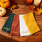 Thanksgiving Sentiments Embroidered Cotton 18x18 inch Dinner Napkins