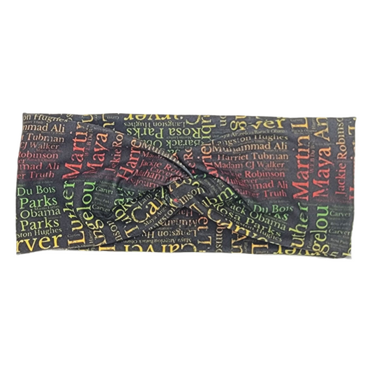 BHM Say Their Names Twist Knot Fashion Headband - Black/Red/Green/Gold