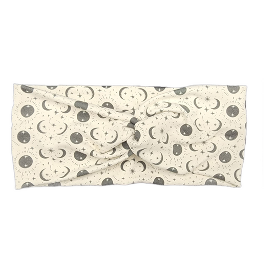 Total Eclipse Twist Knot Fashion Headband - Black/Natural