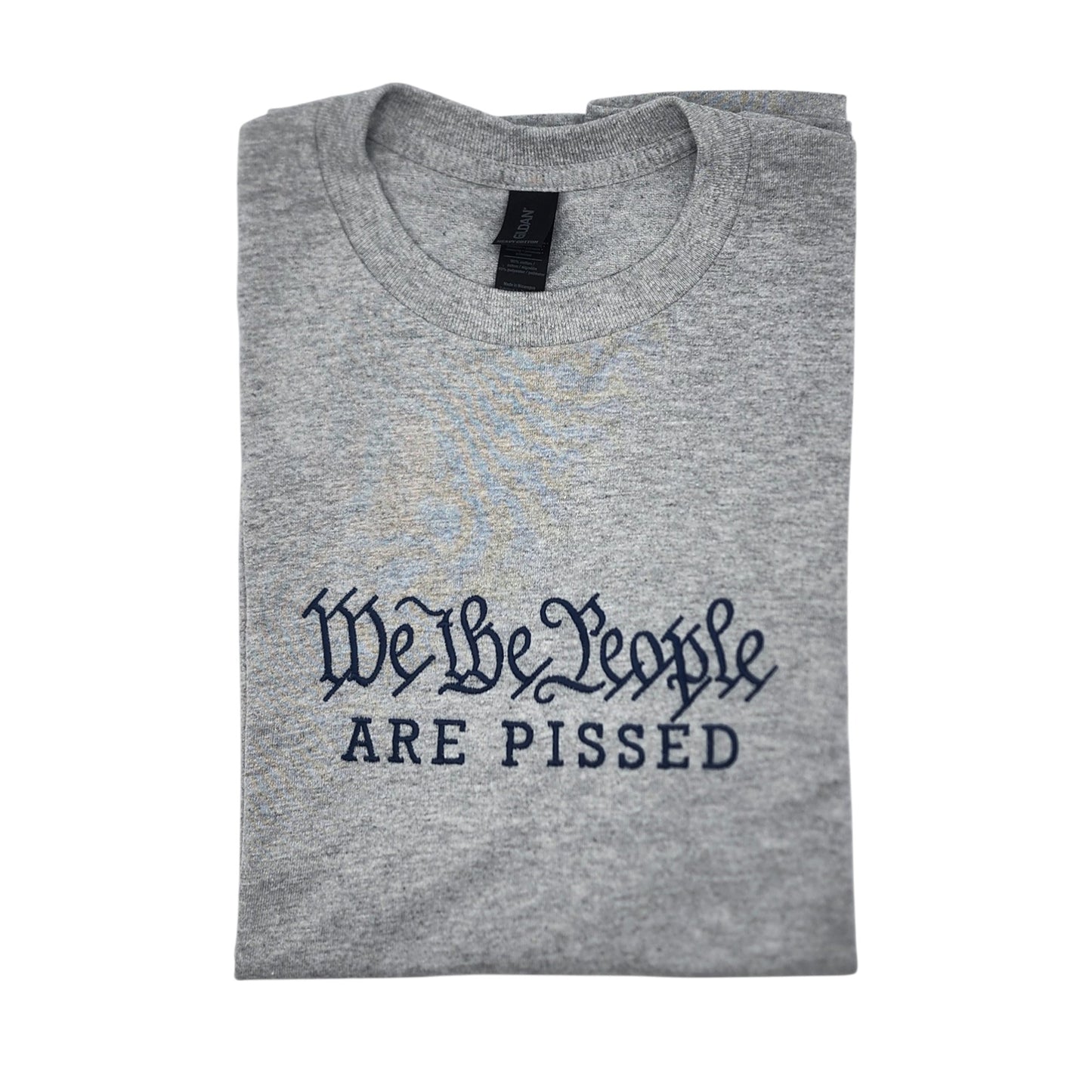 We The People Are Pissed Embroidered S/S Tee Shirt - Lt Gray Heather