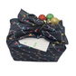 Furoshiki 3 pc Fabric Gift Wrap Kit - Holiday/Christmas String Lights on Black
