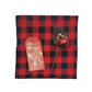 Furoshiki 3 pc Fabric Gift Wrap Kit - Holiday/Red and Black Buffalo Plaid