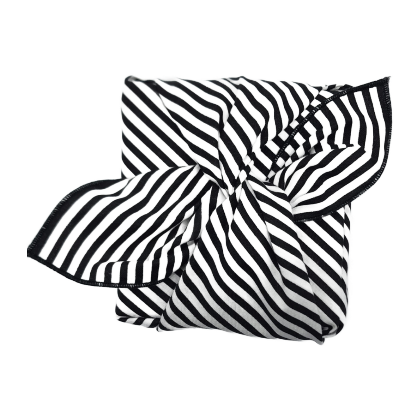 Furoshiki Fabric Gift Wrap - Black/White Stripe