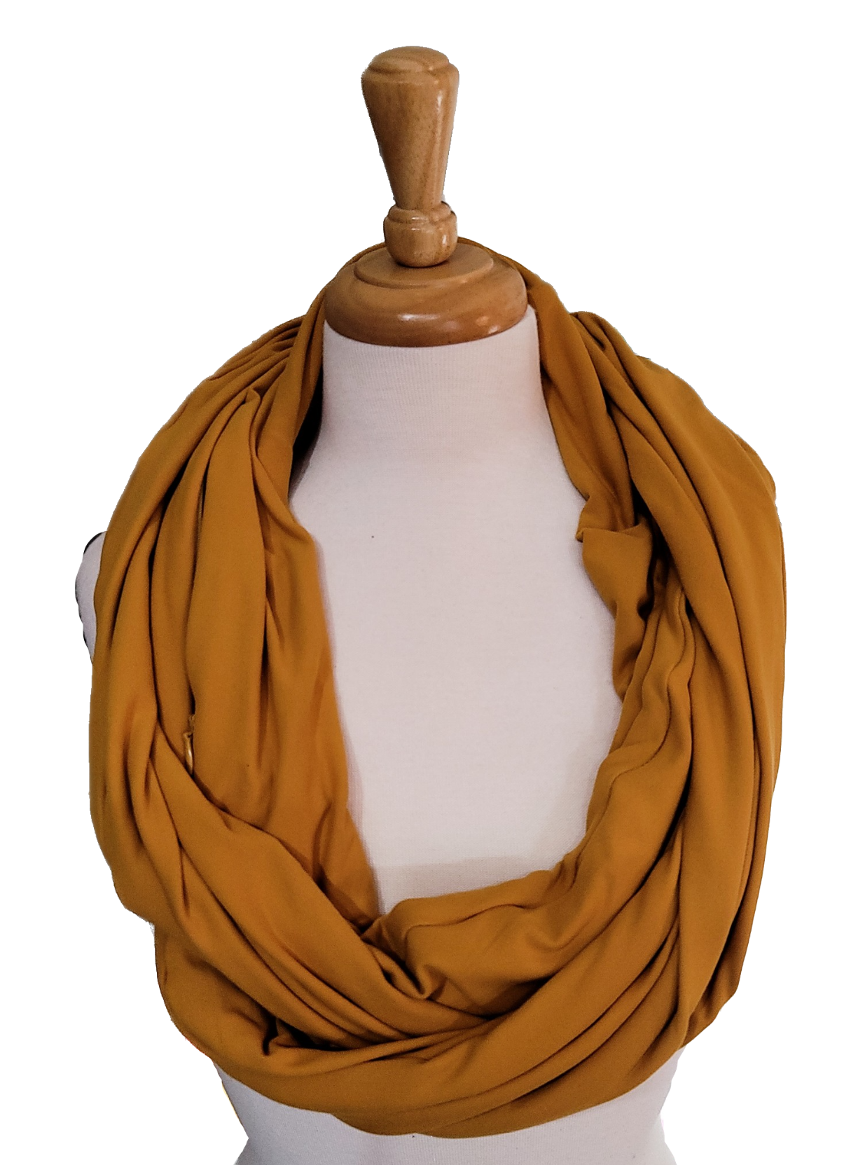 Infinity Scarf with Pocket - Mustard Yellow