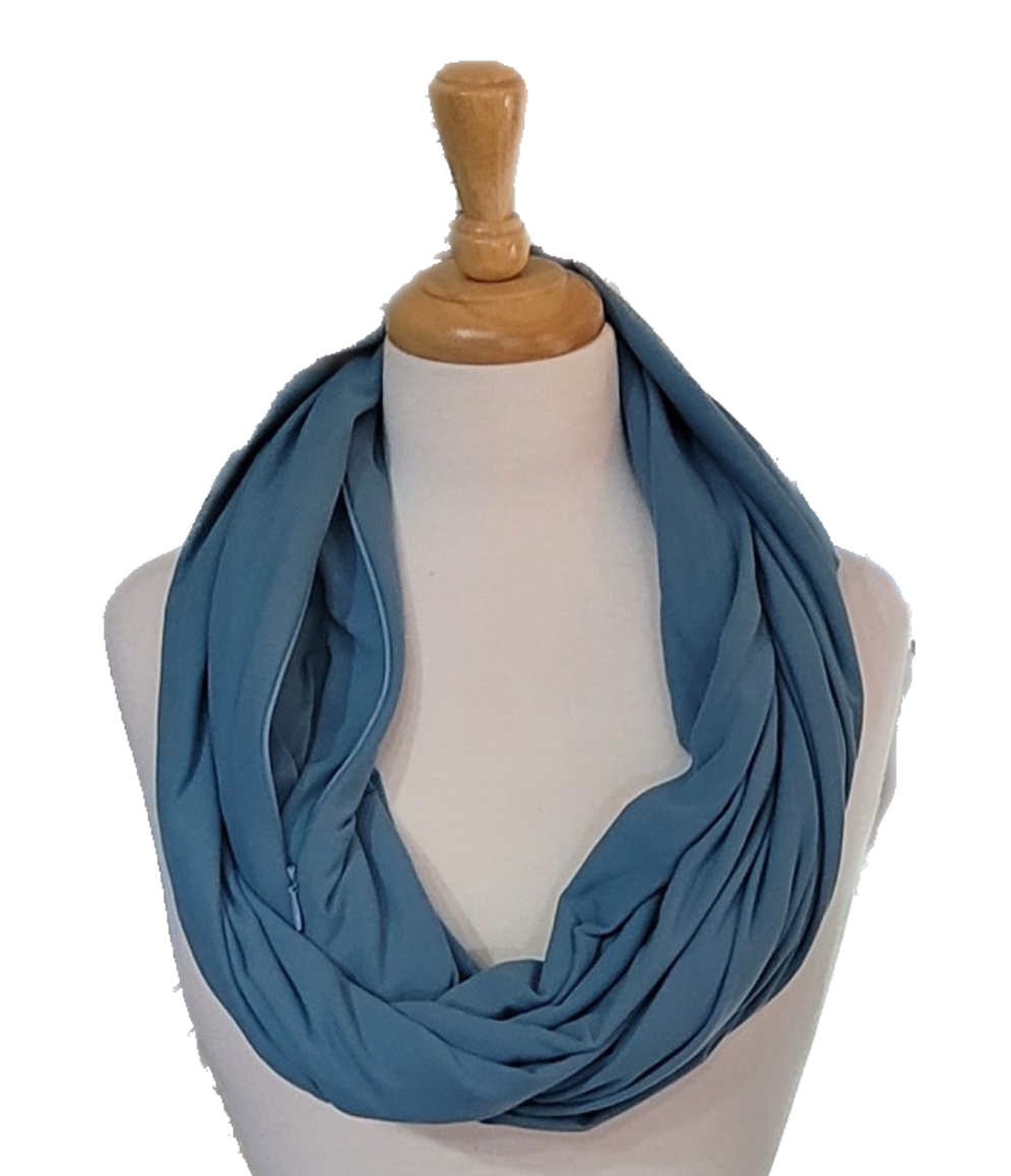 Infinity Scarf with Pocket - Wedgewood Blue