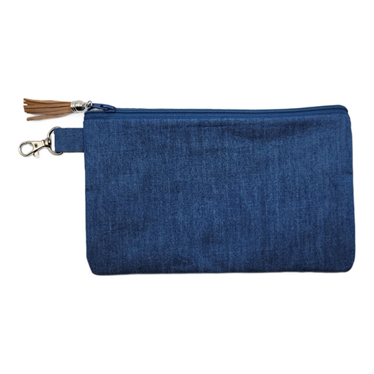 Top Zipper Lined Bag - Medium Denim Blue