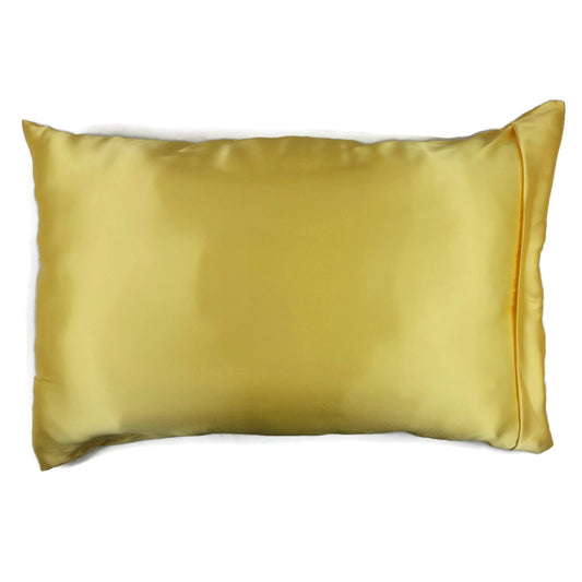 Luxe Satin Zippered Pillowcase - Golden Yellow