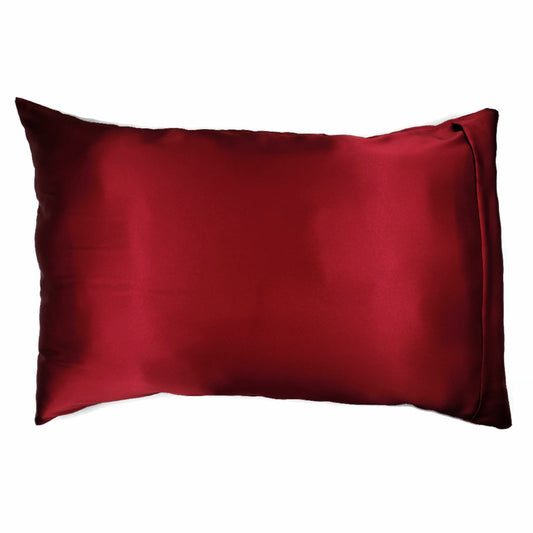 Luxe Satin Zippered Pillowcase - Ravishing Red