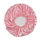 Luxe Poly Satin 2 in 1 Reversible Hair Bonnet - Pink Ribbons and Bras Pink/White