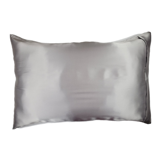 Luxe Satin Zippered Pillowcase - Platinum Grey