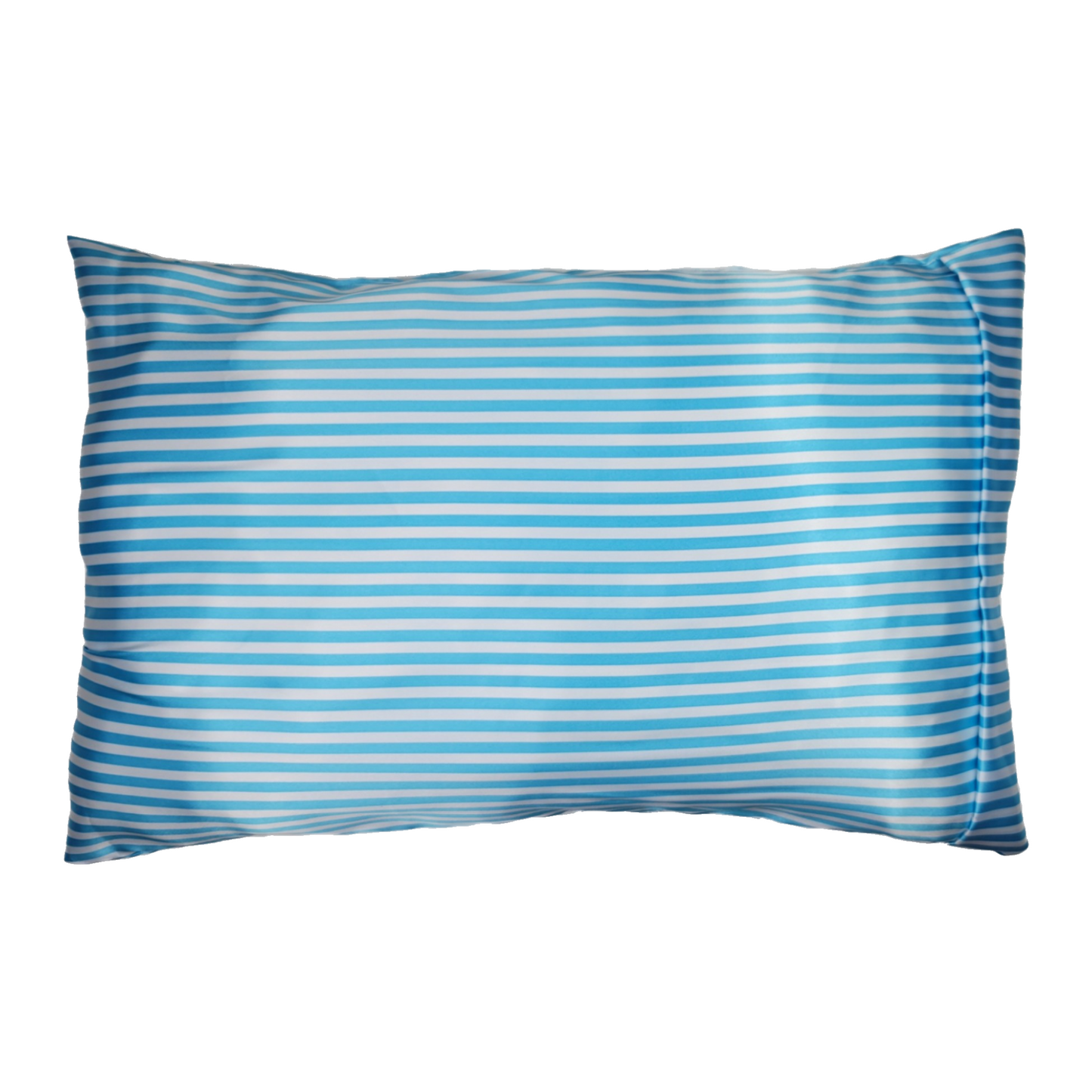 Luxe Satin Zippered Pillowcase - Turquoise/White Stripe