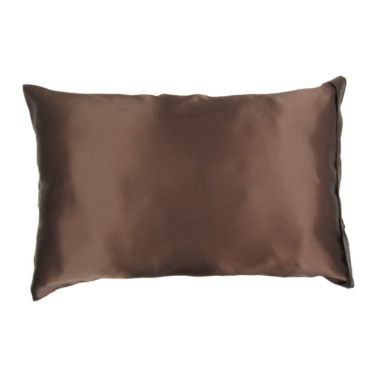 Luxe Satin Zippered Pillowcase - Chocolate