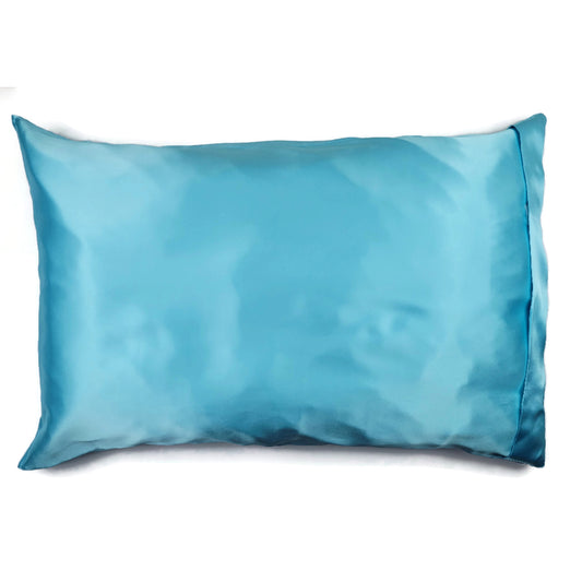 Luxe Satin Zippered Pillowcase - Light Turquoise