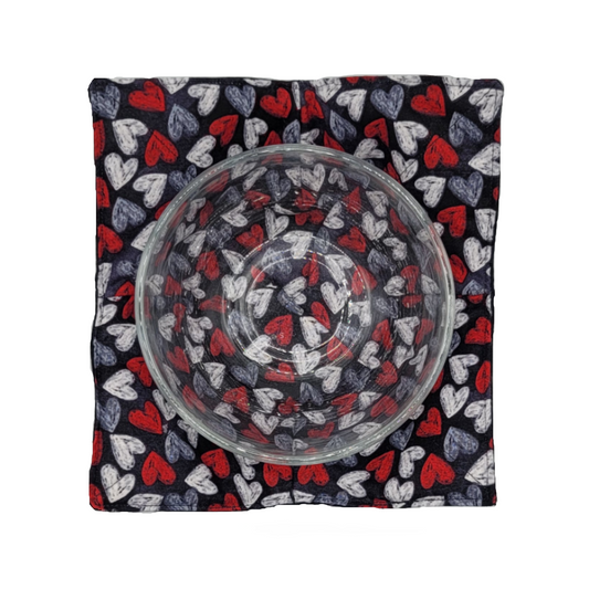 Reversible Bowl Cozy - Valentines Chalk Hearts