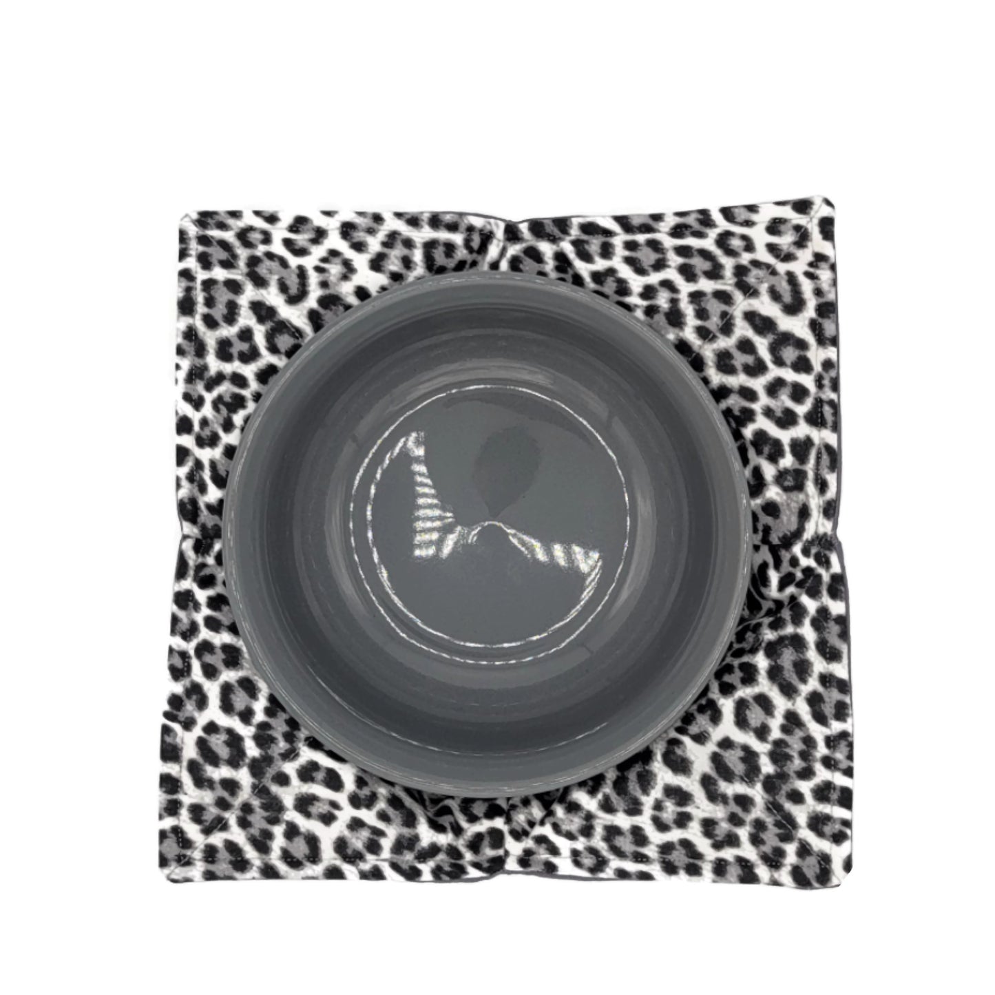Reversible Bowl Cozy - Black/White/Grey Cheetah